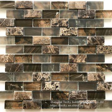 Interlocking Glass Stone Mixed Mosaic Glossy Matte mixed