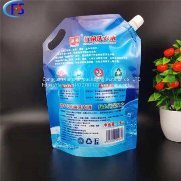 Portable Detergent Free-standing Nozzle Packaging Bag.Liquid Laundry Nozzle Stand Nozzle Packaging Bags