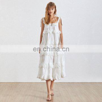 TWOTWINSTYLE Strapless Off Shoulder Backless Ruffles Bow Dresses Female Fashion 2020 photo-4