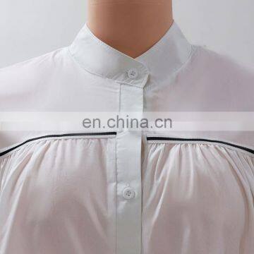 LAITE D2154 Autumn Plus Size Women Shirt Dress Ladies Plus Size Stripe Casual Shirt Dress photo-3