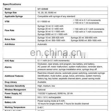 MY-G084B Hospital Instrument Double Channel Medical Portable Syringe Pump Price photo-2