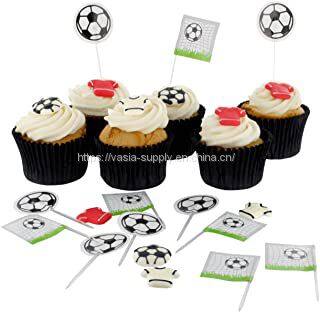 party decorative football picks-Football cupcake toppers-Soccer cupcake picks
