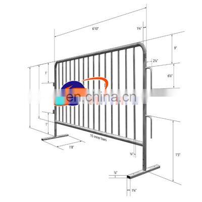 1.1*2.5m Metal Security Crowd Barricade Barrier Fence Road Concert Events Barricades Metal Portable Safety Fencing low price