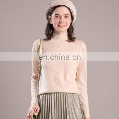 Женская модная свободная вязаная шерстяная свитерка с овальным горловином для зимы photo-3