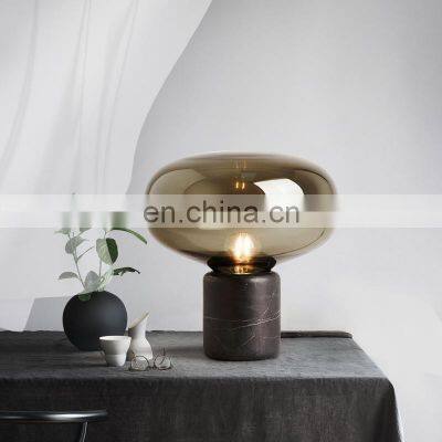 2021 Hot Sale Table Lamp Marble Base Bedroom Bedside Creative Art Deco Lamp Desk Lamp photo-4