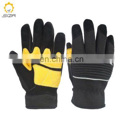 Mechanical Fire Prevention cut puncture resistant Working leather welding firefighter Gloves