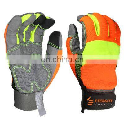 Oil gas and mining worker high visibility mechanic work gloves construction