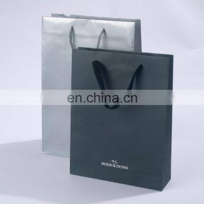 Custom Printed Your Own Logo cardboard packaging black Kraft Gift Craft Shopping Paper Bag With Handles