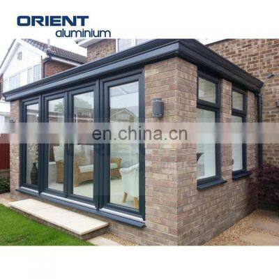 China factory Europe style aluminum windows and doors in tempered glass