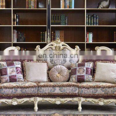 New Arrival High Quality Wood Royal Antique Sofa Set Furniture Pure Leather Living Room Sofas