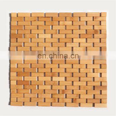 Hot-selling Anti Skid Bathroom Mats Square Environment Friendly Fast Drying Bathroom Bamboo Shower Mat