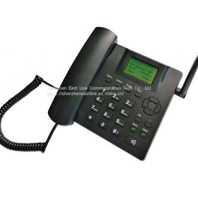 Fixed Wireless Phone 4G Desktop Telephone Support GSM 850/900/1800/1900MHZ SIM Card Cordless Phone with Antenna Radio Alarm Clock SMS Funtion for House Home Call Center Office Company Hotel