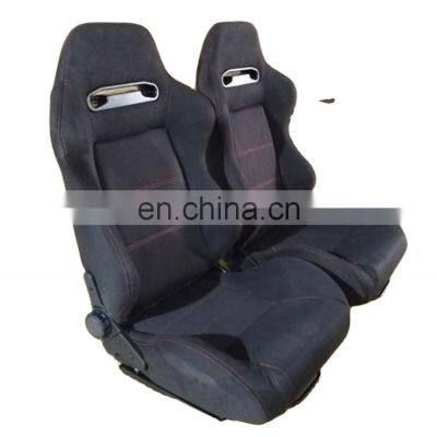 Universal New Pair fabric material Red stitch Car Racing Seats JBR1035 With Double Slider