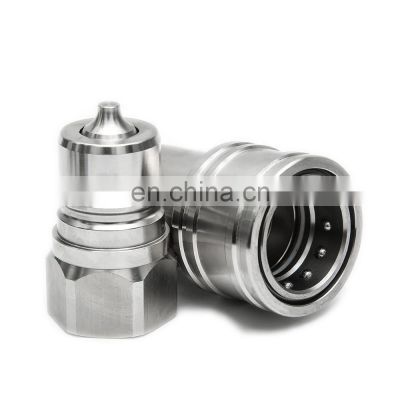 ISO A Hydraulic Push in Connect Quick Couplings Nipple Set Stainless Steel ISO A Quick Release Coupling