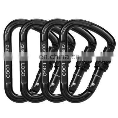 JRSGS Wholesale 4PCS Carabiner Climbing Gear Fall Protection Metal 25KN Snap Hook Locking Aluminum Carabiner Clip