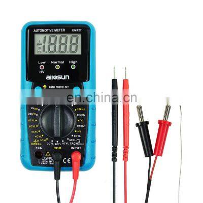 allosun EM127 Automotive Multimeter Engine RPM Measurer Ignition system  DC Volt Temp Frequency Diode Diagnosis Tester Tool