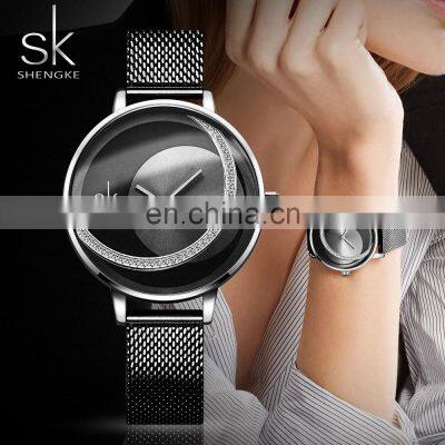 SHENGKE Dazzling Dial Alloy Watches Woman Black Mesh Belt Alloy Waterproof Ladies Wholesale Watches K0088L Reloj Para Mujer photo-4