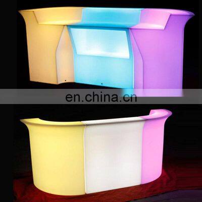 Restaurant Bar Counter Waterproof Mobile Outdoor Counter LED Cocktail Table Portable Bar Counter Mobile Bar