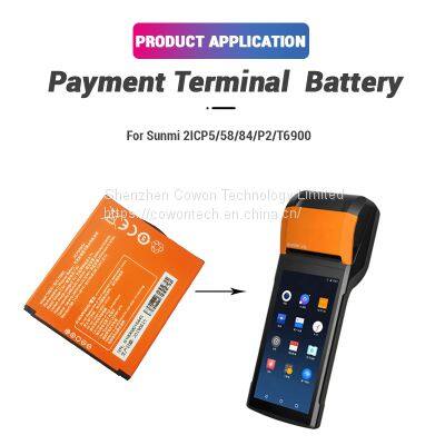 Li-polymer 7.6V 2480mAh Rechargeable Replacement 2ICP5 58 84 P2 T6900 Battery for Sunmi POS Payment Terminal photo-3