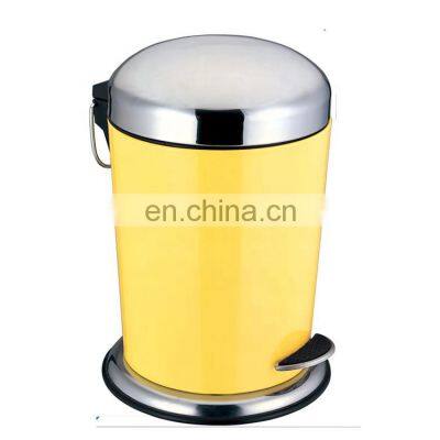 Indoor Trash can with Pedal 5L Slim Can Stainless Steel Dust bin Round Pedal Bin