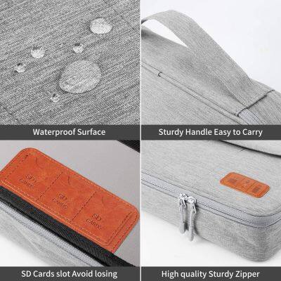 Electronic Accessories Bag Double Layer for Travel Watertight Cord Storage Organizer Bag for IPad, Cables,Kindle, Chargers,Hard Drives, Power Bank and More(Grey),Cable Storage Bag photo-4
