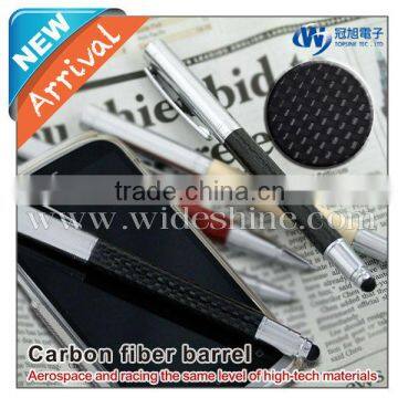 Carbon fiber stylus touch pen promotional free logos