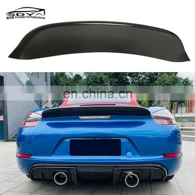 718 Boxster High Quality Carbon Fiber Rear Trunk Spoiler Trunk Wings Tail For Porsche 718 Boxster