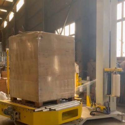 Swing arm pallet winding plastic film packing machine online Line Integration