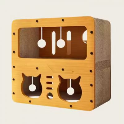 MEOW LOVE New Pet Toys Corrugated Paper Material Wear Resistant Cat Scratch Board Double Storey Cat House Pet Products