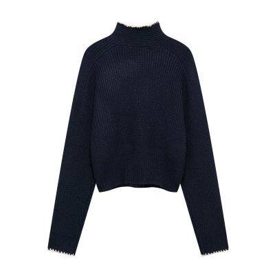 Novo estilo europeu e americano, casaco de l? de mangas compridas casual e fashion para mulheres com decora??o de la?o