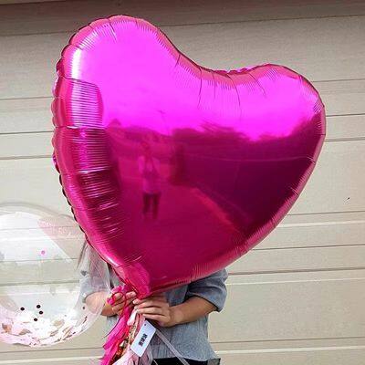 Hot Sale 32 Inch Hot Pink Mylar Balloons Globos Foil Big Party Wedding Decoration Helium Heart Foil Balloons for Valentine's Day