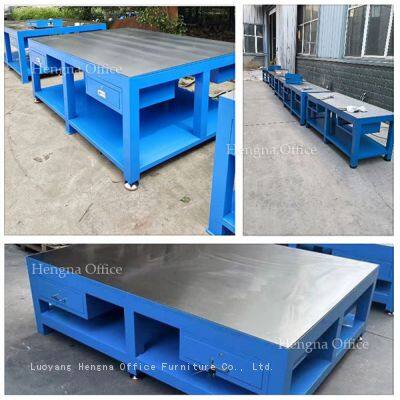 Industrial Heavy Duty Steel Workbench for Mechanical Processing Workshop – Durable Worktable with Drawers and Lower Shelf Supplier