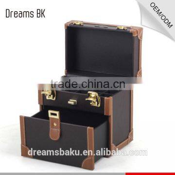 Hot Sale PVC Portable Beauty Bag With Mirror & Tray, PVC Cosmetic Makeup Display Case photo-2
