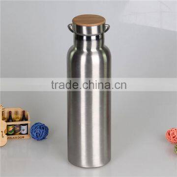 Hot Selling 2016 Summer Mlife Double Wall 750ml Stainless Steel Water Bottle Sport Bottle Tumbler With Bamboo Lid & Handle photo-2