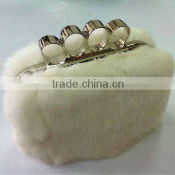 manufacturer sell genuine rabbit fur fashion purses