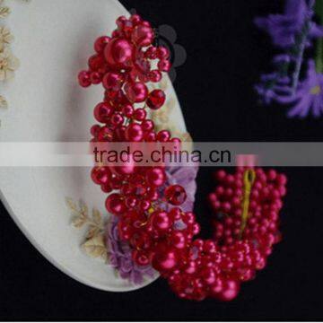 Luxury Red Beads Bridal Wedding Hair Accessory Fashion Hair Band photo-4