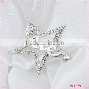 Wholesale cheap jewelry five-point star rhinestone brooch for wedding fashion jewelry