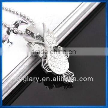 stainless steel owl pendant necklace