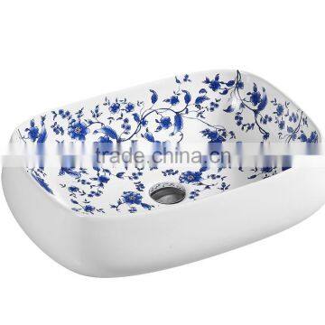 JETMAN Shampoo Blue White Sanitary Ware Porcelain Ceramic Pedicure Bowl