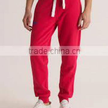 red joggers, terry fleece joggers