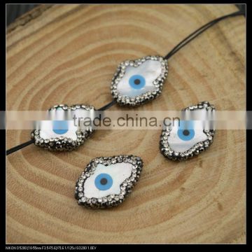 LFD-0048B Wholesale Palm Evil Eye Shell Pave Rhinestone Connector Beads For Bracelet Jewelry Making