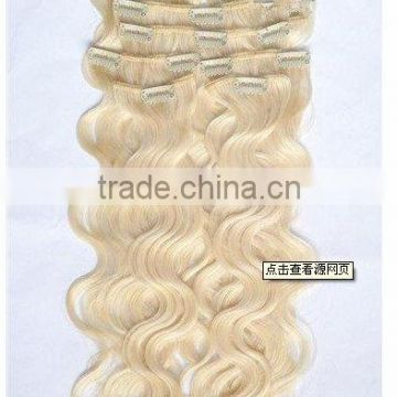 fine workmanship 100% remy european clip in hair extensions