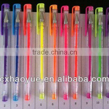 12 colors free samples highlighter gel pen