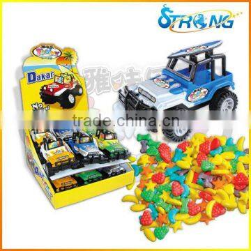 Jeep car with friction function candy toys