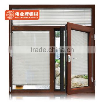 Heat insulation sunshade casement window with aluminium alloy profile