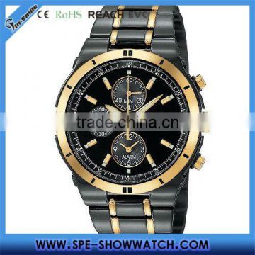 Men's Sport Black Dial Two Tone Quartz Watch