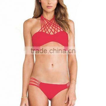 Hot sale red sexy mature bikini set