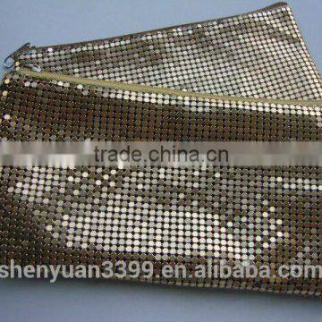 Good Quality Ladies Aluminum Evening Bags ,Alloy Sequin Clutch Bag with Shoulder Chain