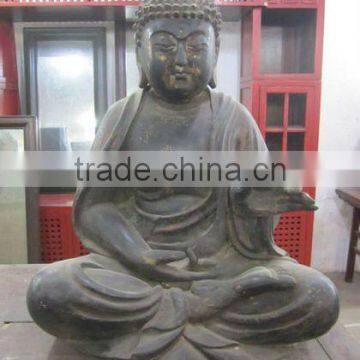 Antique Chinese Hand Carved Wooden Buddha Statue