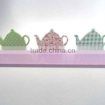 MDF teapot decorative wooden wall shelf wall display